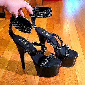 Sexy Jeweled Black 6" Stilettos